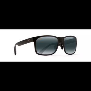 MAUI JIM RED SANDS 432 SUNGLASSES- MATTE BLACK WITH POLARIZED NEUTRAL GREY LENS